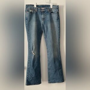 Lucky Brand Sweet N Low Bootcut Flare Jeans Womens 12 31 Low Rise Distressed Y2K